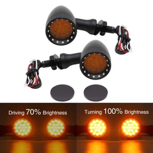 Amber LED Turn Signal Light Universal Motorcycle Blinker Lamp Chrome - Picture 1 of 10