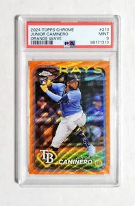 Junior Caminero PSA 9 2024 Topps Chrome RC #213 ORANGE Wave REFRACTOR /25 z1 - Bild 1 von 1