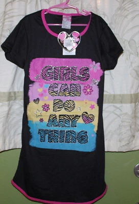** Sweet & Sassy® GIRLS CAN DO ANYTHING Novelty Pajama PJ's Sleepshirt - Size 12 - Image 1 of 3