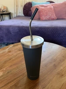 Vitamix Tumblers Insulated Stainless Steel Grey 24oz With Original Straw - Picture 1 of 6