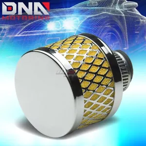 9mm Oil Crankcase Valve Vent Round Mesh Air Intake Filter/Breather Rubber Yellow - Picture 1 of 1