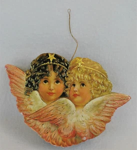 Vintage B. Shackman Co. Foil Cardboard Box Christmas Die Cut Victorian Angels - Picture 1 of 7