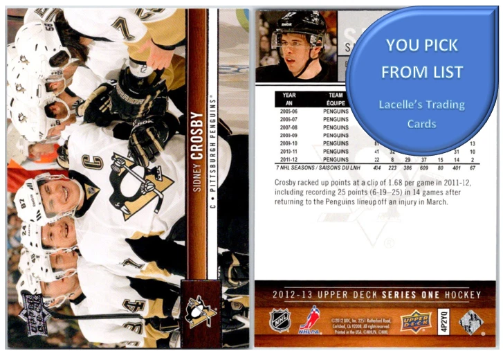 2012-13 Upper Deck Series 1 - NHL Hockey Base Cards - U-Pick From List - Image 1 of 1