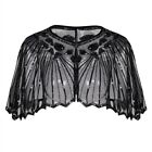 Glamorous Beaded Sequin Cape Vintage Shawl for Flapper Evening Parties