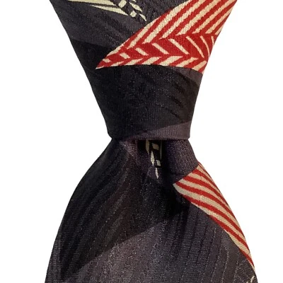 Corbata de seda para hombre ISTANTE GIANNI VERSACE ITALIA de lujo geométrica gris/negro usada en excelente estado Foto 1 de 3