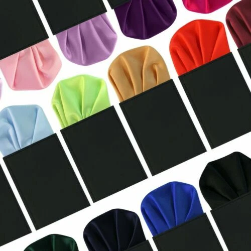 Tie Co Men's Round Pocket Square Satin Hanky Handkerchief Pre Fold - Image 1 of 1