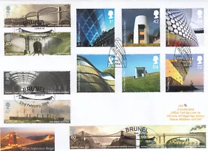 (105638) GBFDC DW32 DOUBLED Brunel / Modern Architecture GB FDC 2006 1/18 - Picture 1 of 2