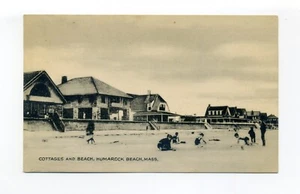 Humarock Beach, Scituate MA 1944 postcard, Cottages and Beach, people - Picture 1 of 2