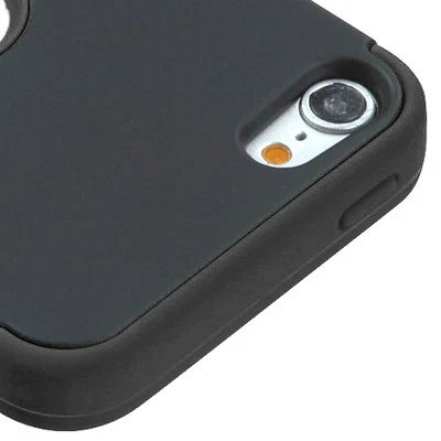 iPod Touch 5th 6th & 7th Gen - Hybrid Rugged Hard & Soft Armor Case SOLID BLACK - Image 1 of 4