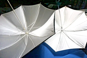 Two Studio Umbrellas, Norman Silver Reflector and White Reflective - Picture 1 of 3