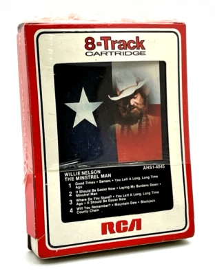WILLIE NELSON - THE MINSTREL MAN 8 TRACK w/SHRINK RCA 1981 AHS1-4045 Foto 1 de 4
