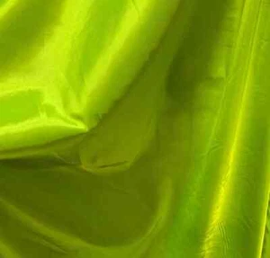 Neon Green - Faux Silk Taffeta Fabric - Picture 1 of 3