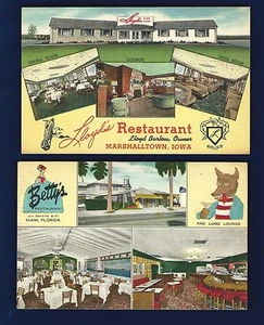#641 Miami Fl. Betty's Restaurant,  Marshalltown Iowa Lloyd's Restaurant - Picture 1 of 2