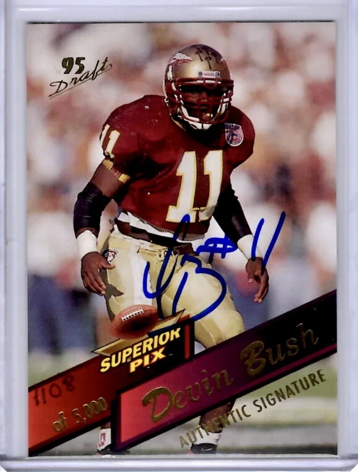 1995 SUPERIOR PIX DRAFT DEVIN BUSH Authentic Signature Rookie RC AUTO #1108/5000 - Image 1 of 1