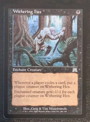 Withering Hex Magic: The Gathering TCG Onslaught Uncommon Lightly Played - Image 1 of 3