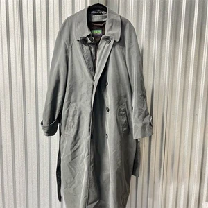 Chaps Ralph Lauren Trench Coat Size 40R Mens Gray Rain Repellent - Picture 1 of 11
