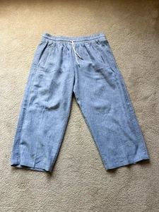 Athleta Cabo 100% Leinen Hose weites Bein Chambray Damen Größe 20 TOP - Bild 1 von 7