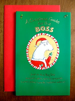 NOS Carlton Cards Christmas Card, Env & Seal Made for the Best Boss in the World - Image 1 of 4