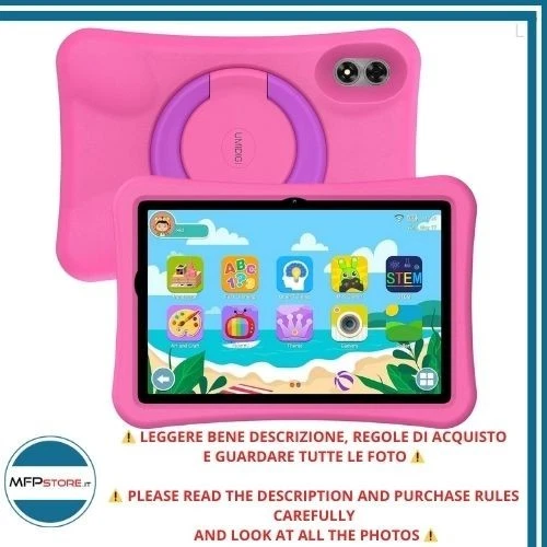 Tablet UMIDIGI per Bambini, 10,1" 4GB RAM 128GB ROM, 6000mAh - Custodia Rosa - Immagine 1 di 4