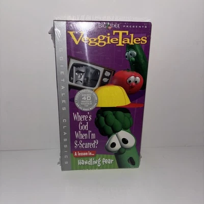 VeggieTales "where's God when im S-scared?" VHS Factory Sealed Green Tape - Image 1 of 4
