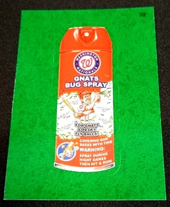 Pegatina de hierba 2016 Wacky Packages serie de béisbol "WASHINGTON GNATS SPRAY" #32 - Imagen 1 de 1