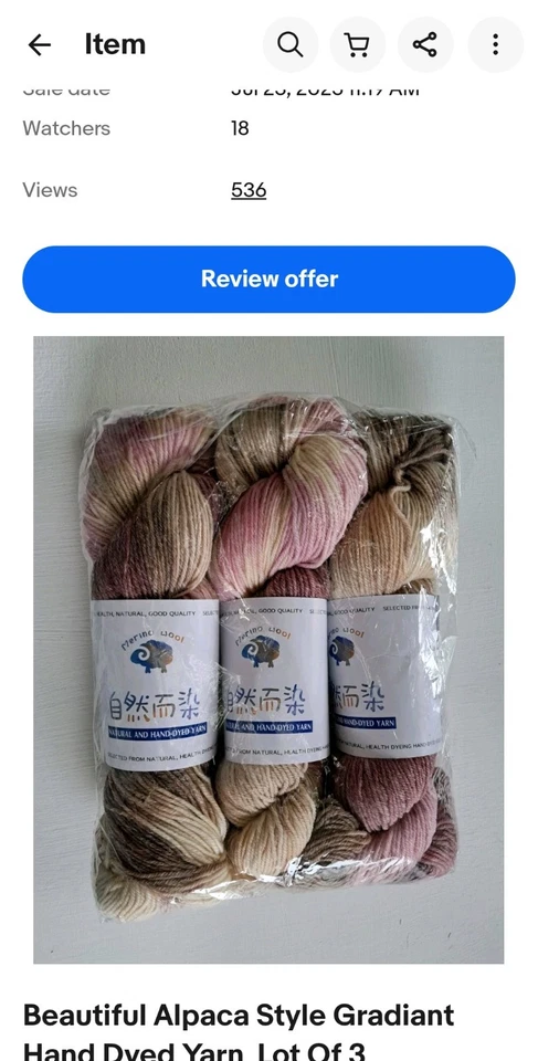 Lot Of 3 Skeins Hand Dyed Yarn  - Image 1 of 1