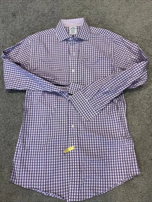 Brooks Brothers Dress Shirt Mens 15 32/33 Regular Fit Non Iron White Stripe - Image 1 of 4