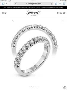 Simon G Womens Platinum And Diamond Anniversary Ring - Picture 1 of 11