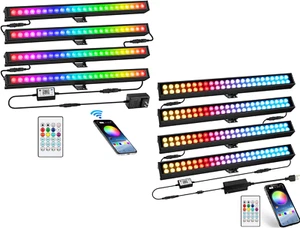 Barra luminosa LED lavaggio palco - luci lavapavimenti da parete dimmerabili 18W e 36W che cambiano colore - Foto 1 di 9