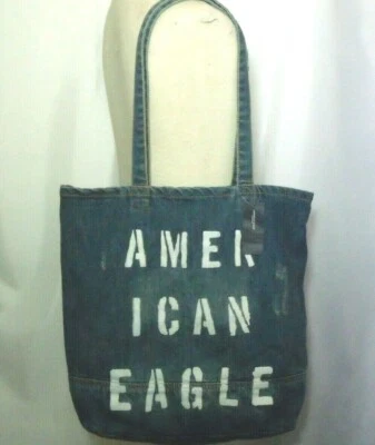 Bolso de Mano American Eagle Outfitters Shopper Denim Doble Asa Nuevo Foto 1 de 4