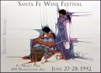 Amado Pena "Santa Fe Wine Festival"offset lithograph HAND SIGNED - Image 1 of 2