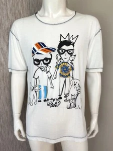 DOLCE & GABBANA #dgfamily TSHIRT COTTON & SILK SIZE L MADE IN ITALY RETAIL - Picture 1 of 9