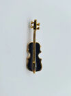 Vintage Gold Black Violin Pin Instrument Brooch Music Dance Costume Jewelry Gift