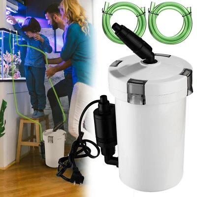 Bote de filtro externo para pecera de acuario 110 V 105 gph 6 W 3 etapas silencioso 28 galones Foto 1 de 4