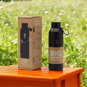 NIB OceanBottle Black Stainless Steel Reusable Water Bottle Thermo Tumbler Flask - Picture 1 of 9