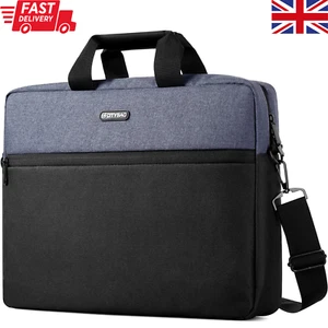 15.6" Laptop Bag Case Navy Briefcase Water-resistant Secure Unisex Handle Strap - Picture 1 of 6