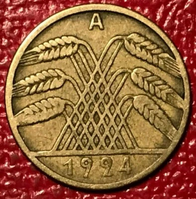 BETTER GRADE 1924 A GERMANY 10 REICHSPFENNIG COIN-APR069 - Image 1 of 2