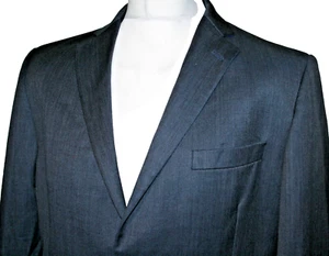 Ted Baker Hombres Negocios Informal Traje Chaqueta -42L- Azul Marino Oscuro con Gris Lana Blazer - Imagen 1 de 17