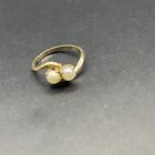 Ring With 2 Pearls Signed 10k GF Sterling 101123@
