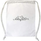 'Heart Flourish' Drawstring Gym Bag / Sack (DB00021485)