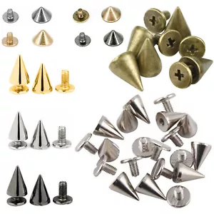 Punk Cone Spikes Screwback Studs for DIY Leather Clothing Jacket NEW - Picture 1 of 41