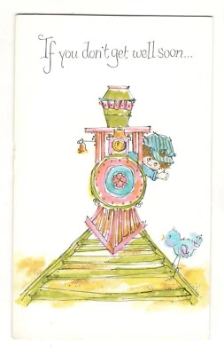 TRAIN BOY CONDUCTOR Antigo Artesanato Ferrugem Fique Bem Cartão com Envelope Não Usado MG17 - Imagem 1 de 3