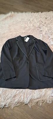 Blazer Lane Bryant novo com etiquetas tamanho 26 preto manga longa forrado com um botão elástico novo com etiquetas  - Imagem 1 de 4