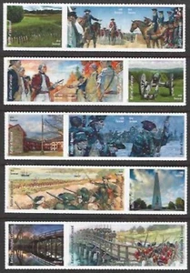 USA Sc. 5977 (F) Battlefields 2025 MNH 5 strips - Picture 1 of 1