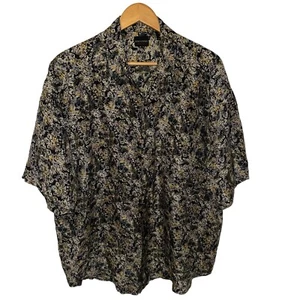 Vintage 90s Structure 100% Silk Floral Short Sleeve Shirt Sz XL Very Light! - Picture 1 of 14