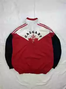 VINTAGE 1988 ADIDAS CALGARY CANADA 15 WINTER OLYMPIC JACKET WINDBREAKER SIZE XL - Picture 1 of 20