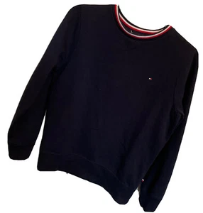 TOMMY HILFIGER Kids Blue Classic Round Neck Cotton/poly Jumper 32”82 Cms Chest - Picture 1 of 8