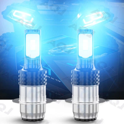 2Pcs Motorcycle Parts Lights 8000K Blue LED Headlight Bulb Lamp H6 H6M Bulb Kit Foto 1 de 4