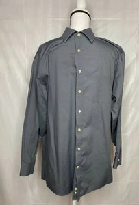 Stafford Essentials Button-up Shirt Men's Long Sleeve Gray Fitted 16.5 32-33 - Picture 1 of 4