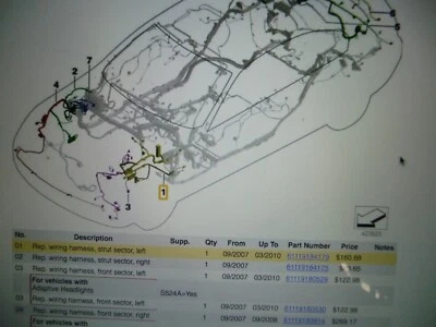 BMW 740iL 1995-1997 módulo de control telemático arnés de cableado 84128362901 se adapta a 74 Foto 1 de 3